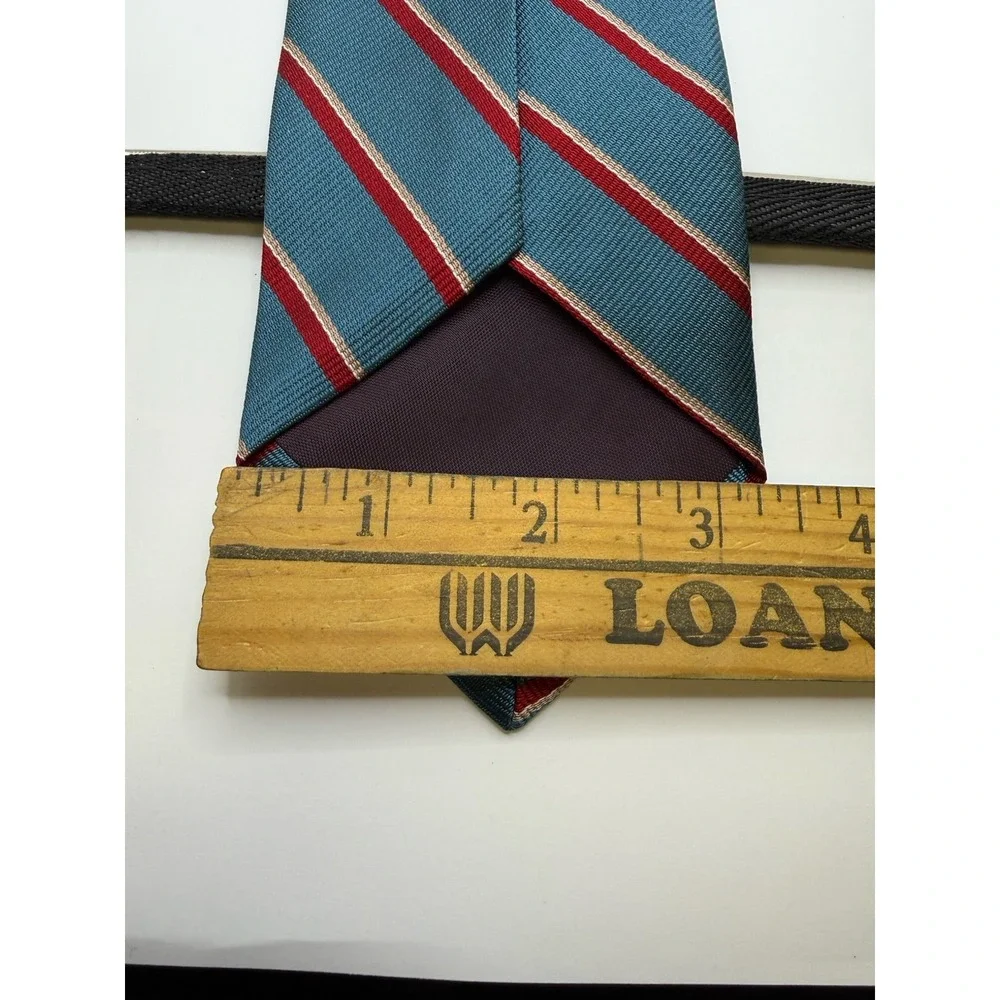 VTG Arnold Palmer Silk Tie USA Teal Red Stripe Classic Golf Mens 58.5